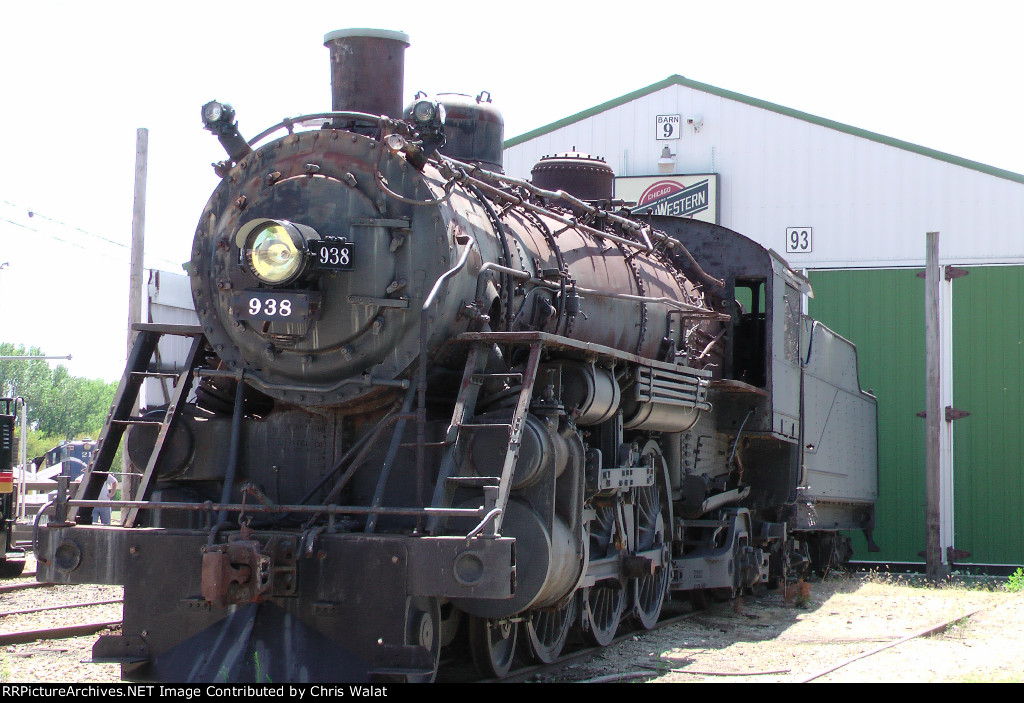 Rock Island #938 a 4-6-2 Pacific type sits at the IRM